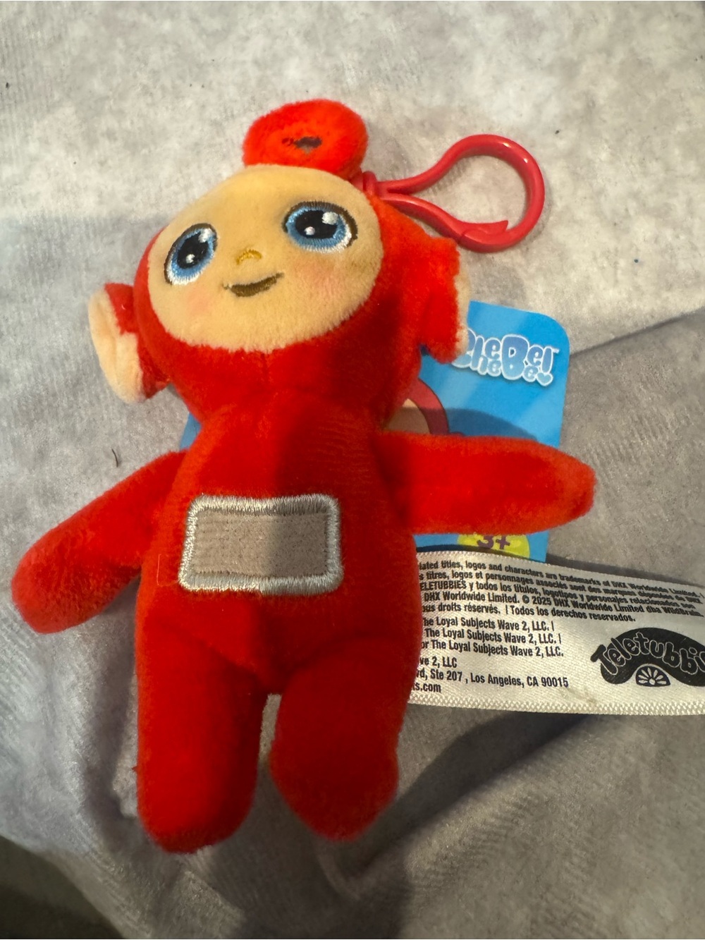 Teletubby Red Plush Clip-On Character Keychain